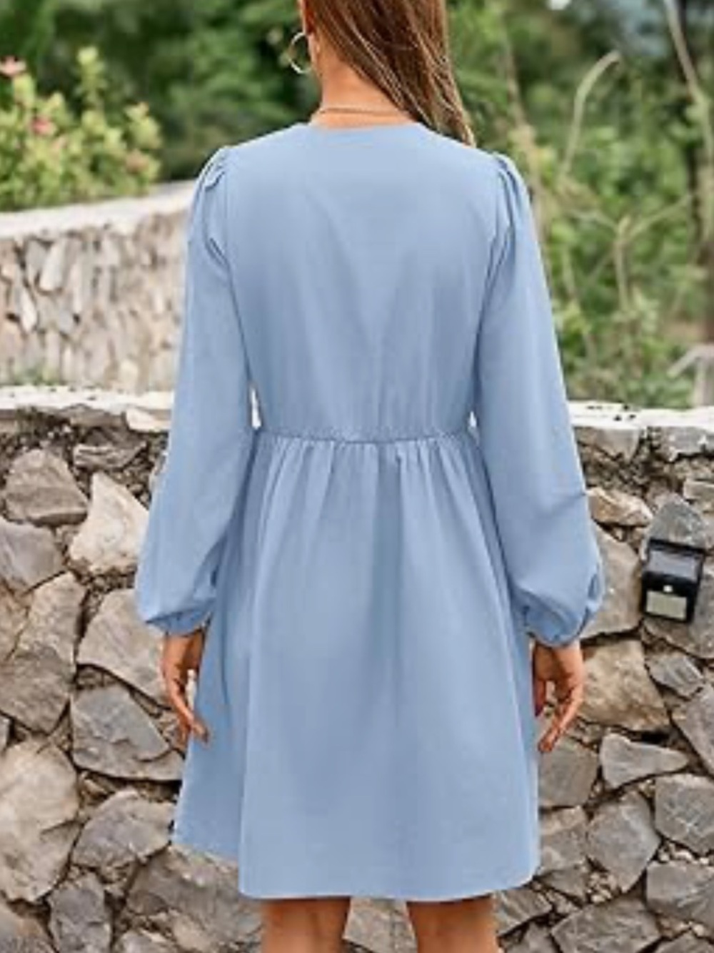 Chic Nation Powder Blue Bow-Tie Long Sleeve Dress - Picture 2 of 2